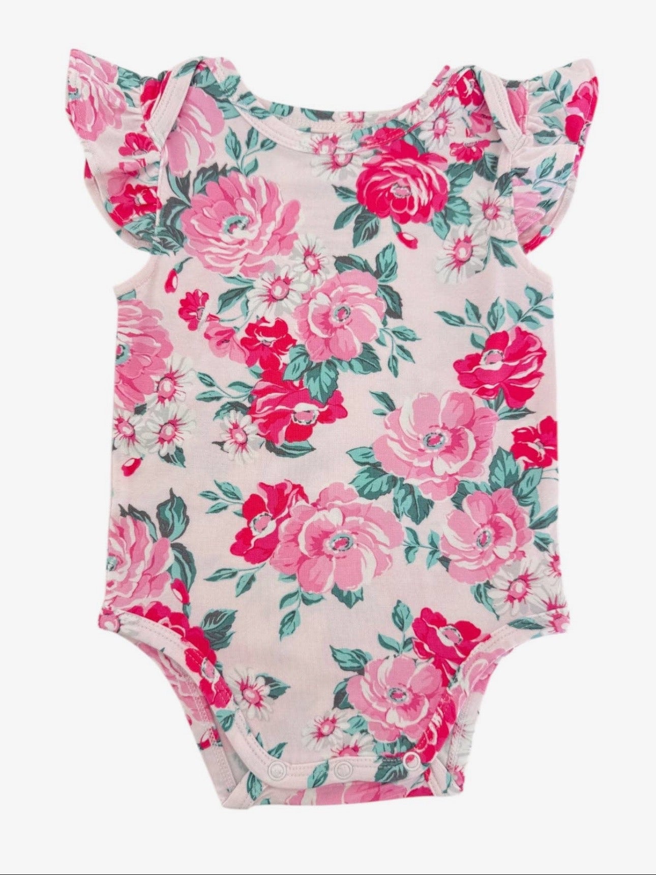🌸 Floral Ruffle Bamboo Romper (2 Colors)