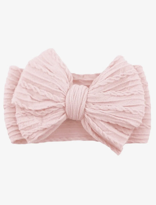 Cable Knit Bow Nylon Headband