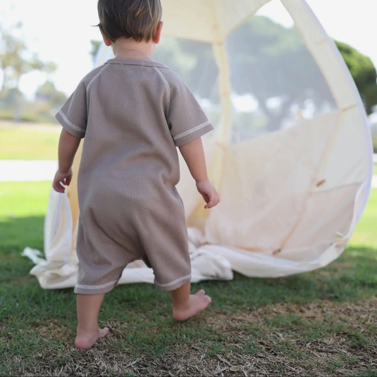 Ribbed Henley One-Piece